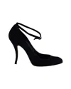 Manolo Blahnik Ankle Strap Mary Janes In Navy Blue Suede In Blue