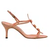 Manolo Blahnik Ankle Strap Sandals In Coral Satin In Orange