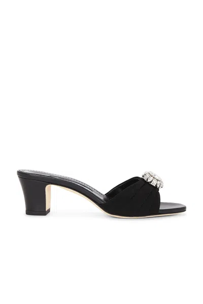 Manolo Blahnik Ansaklo 50 Sandal In Black