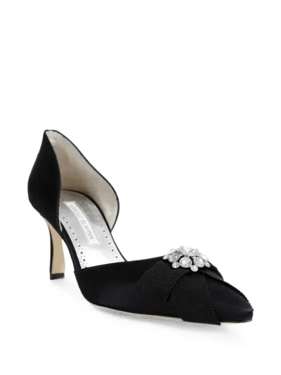 Manolo Blahnik Apidosa Crystal-embellished Heeled Pumps In Black