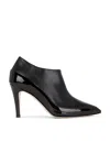 Manolo Blahnik Mixed Leather Low-cut Ankle Booties In Black