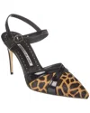 Manolo Blahnik Aristida Genuine Calf Hair Pointed Toe Pump In Black