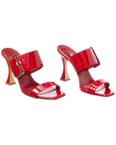 Pre-owned Manolo Blahnik Arremu 105 Patent Sandal (authentic Pre-loved) In Red