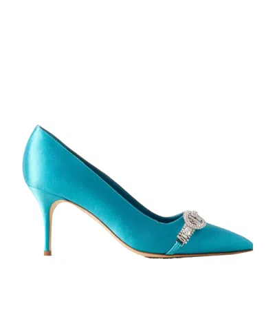Manolo Blahnik Asapump 70 High Heels In Blue