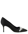 Manolo Blahnik Asapump 70 Crystal-embellished Satin Pumps In Black