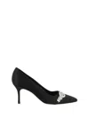 Manolo Blahnik Asapump 70 Crystal-embellished Satin Pumps