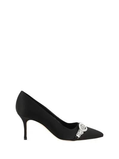MANOLO BLAHNIK ASAPUMP SATIN PUMPS