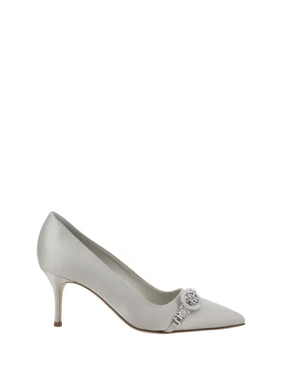 Manolo Blahnik Asapump Satin Pumps In Mgry