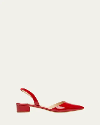 MANOLO BLAHNIK ASPRO PATENT SLINGBACK BALLERINA PUMPS