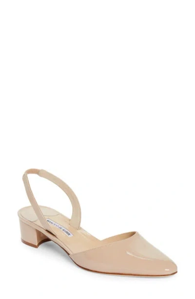 Manolo Blahnik Aspro Slingback Pump In White