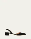 Manolo Blahnik Aspro Block-heel Slingback Pumps In Black Suede In Black