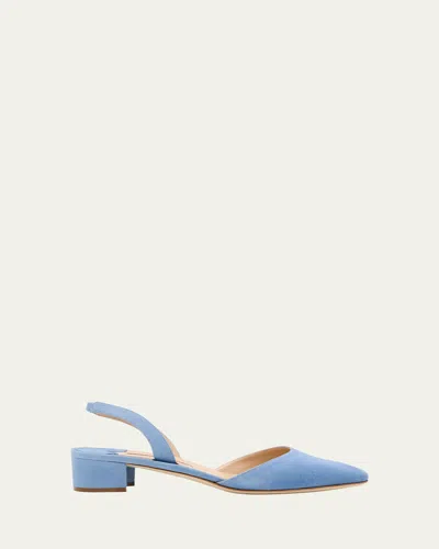 Manolo Blahnik Aspro Suede Slingback Pumps In Multi