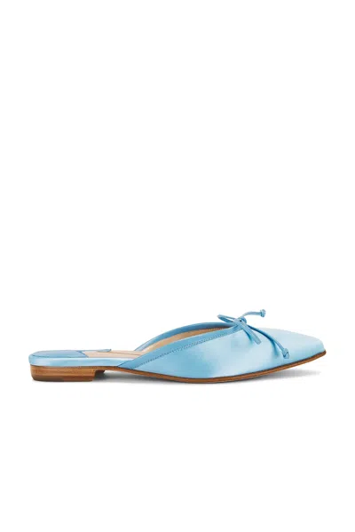 Manolo Blahnik Ballerimu 10 Flat In Light Blue
