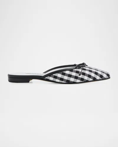 Manolo Blahnik Ballerimu Gingham Mules In Multi