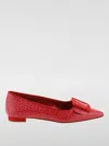 Manolo Blahnik Pointed Ballet Flats In Beige