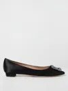 Manolo Blahnik 10mm Hangisi Leather Flats In Black