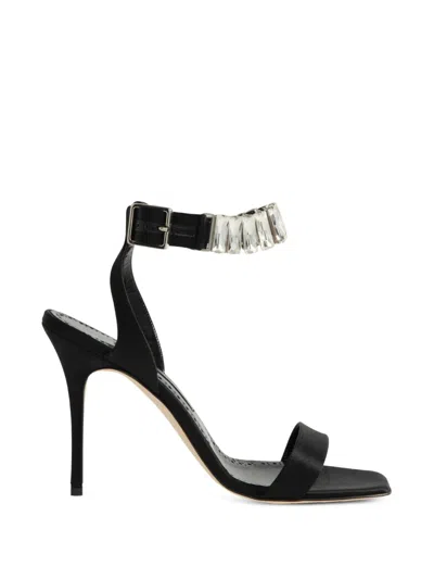 Manolo Blahnik Bayosan Crystal-embellished Sandals In Black