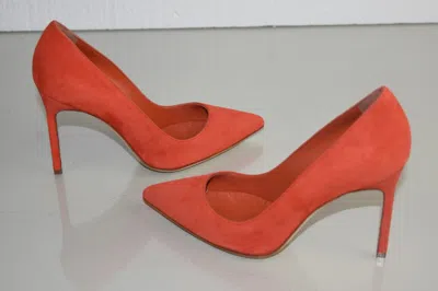 Pre-owned Manolo Blahnik Bb 105 Orange Suede Shoes Pumps 34.5 38 38.5 39 39.5 40 41.5