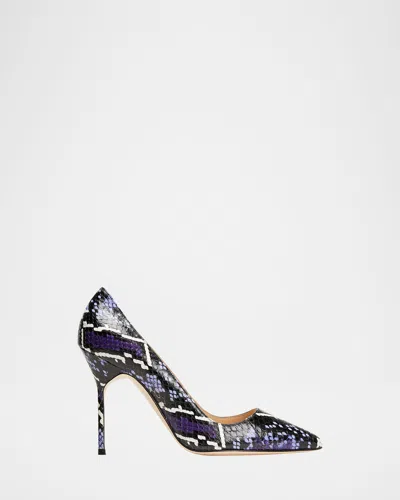 Manolo Blahnik Bb 105mm Snakeskin Stiletto Pumps In Multi