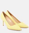 Manolo Blahnik Bb 70 Suede Pumps In Yellow