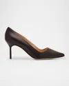 Manolo Blahnik Bb 70mm Lambskin Stiletto Pumps In Brown