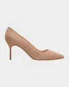 Manolo Blahnik Bb 105 Suede Pumps In Dark Nude