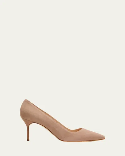 Manolo Blahnik Bb 70mm Suede Stiletto Pumps In Dnud2504
