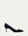 Manolo Blahnik Bb 70mm Suede Stiletto Pumps In Navy