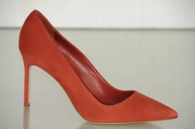 Pre-owned Manolo Blahnik Bb 90 Suede Spice Brick Cognac Brown Orange Shoes Pumps 38 40