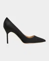 Manolo Blahnik Bb 90mm Satin Pumps In Black