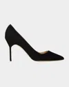 Manolo Blahnik Bb 90mm Pointed Pumps In Blck0015