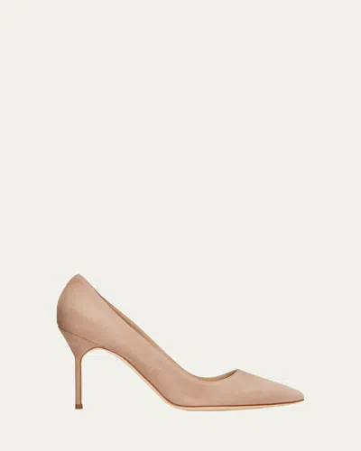 Manolo Blahnik Bb 90mm Suede Pumps In Dnud