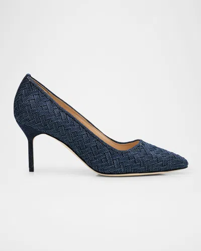 Manolo Blahnik Bb Chambray Pointed Pumps