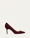 Manolo Blahnik Bb Classic Suede Stiletto Pumps In Red