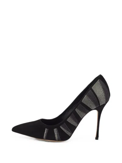 Pre-owned Manolo Blahnik Bb Embroidered Pumps In Black