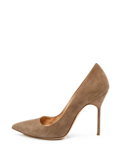 Pre-owned Manolo Blahnik Bb Leather Pumps In Brown