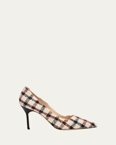 Manolo Blahnik Bb Plaid Wool Pumps In Multi