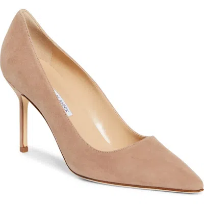 Manolo Blahnik Bb Pointed Toe Pump In Beige