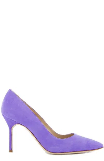 Manolo Blahnik Bb Pointed Toe Pumps In Purple