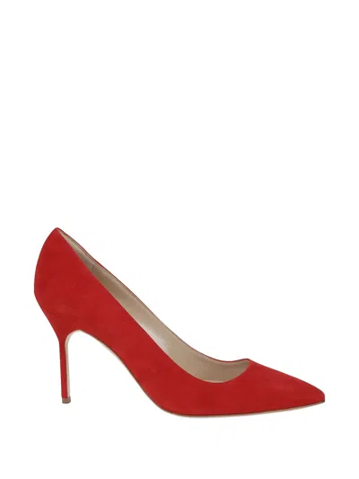 Manolo Blahnik Bb Pointed-toe Suede Pumps In Red