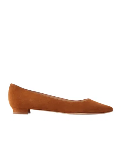 Manolo Blahnik Bb Suede Ballet Flats In Multi