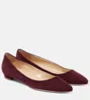 Manolo Blahnik Bb Suede Ballet Flats In Red