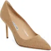 Manolo Blahnik Bb Wool Blend Pointed Toe Pump In Light Brown