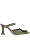 Manolo Blahnik Bead Embellishment Mules In Green