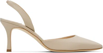 Manolo Blahnik Beige Carolyne 70 Heeled Sandals In Neutral