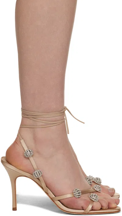 Manolo Blahnik Beige Elsaka Heeled Sandals In 2601 Mnud