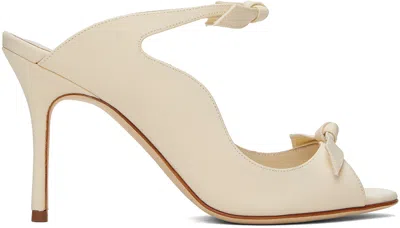 Manolo Blahnik Beige Fiocchetti Heeled Sandals In 2612 Medium Nude