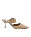 Manolo Blahnik Circeamu 70 Ruched Suede Mules In Nude
