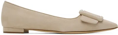 Manolo Blahnik Beige Maysale Ballerina Flats In 2601 Medium Nude