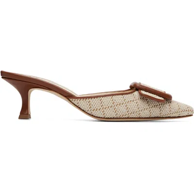 Manolo Blahnik Maysalebi 50 Mule Heel In Multi